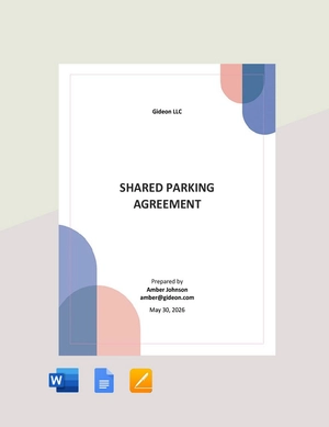 Shared Parking Agreement Template