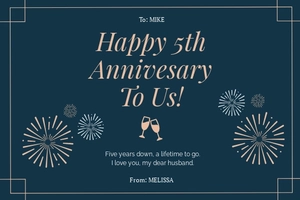 Simple Anniversary Greeting Card Template