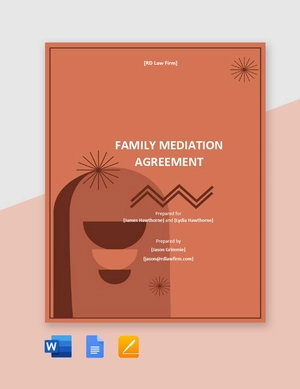 Family Mediation Agreement Template