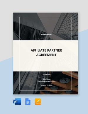 Affiliate Partner Agreement Template Affiliate Partner Agreement Template