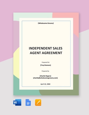 Independent Sales Agent Agreement Template
