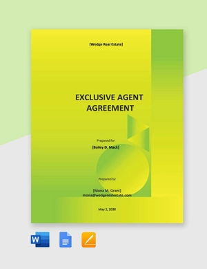 Exclusive Agent Agreement Template