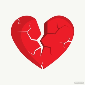 Broken Heart Shape Vector