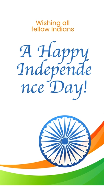 Free Happy Indian Independence Day Whatsapp Post Template to Edit Online