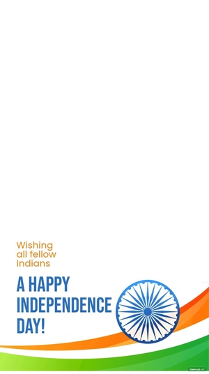 Free Happy Indian Independence Day Snapchat Geofilter Template to Edit Online