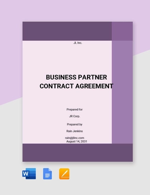 Business Partner Contract Agreement Template