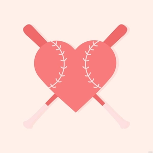 Baseball Heart Vector