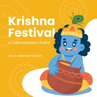 Janmashtami Event Instagram Post Template