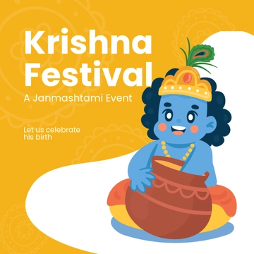Janmashtami Event Linkedin Post Template