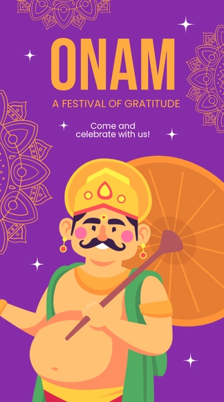 Onam Festival Whatsapp Post Template