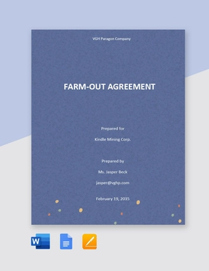 Farm-out Agreement Template Farm-out Agreement Template