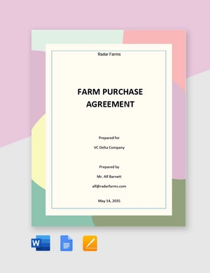 Farm Purchase Agreement Template