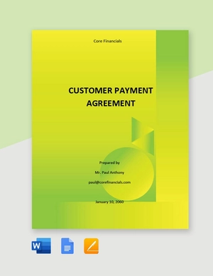 Customer Payment Agreement Template