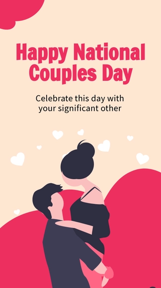 Free National Couples Day Whatsapp Post Template to Edit Online