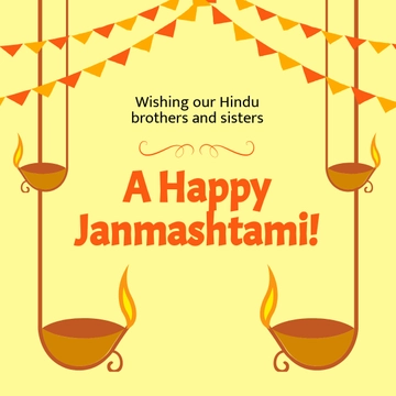 Happy Janmashtami Linkedin Post Template