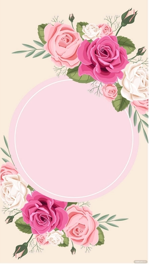 Round Floral Frame Background