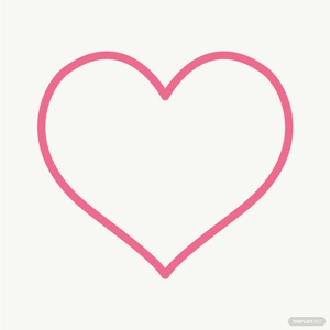 Pink Heart Outline Vector