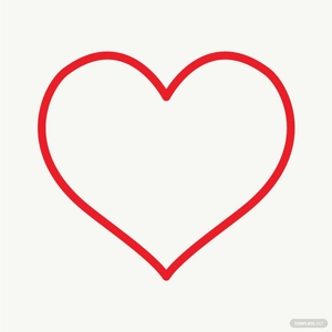 Red Heart Outline Vector
