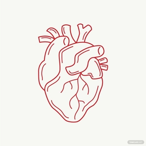 Real Heart Outline Vector
