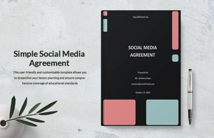 Simple Social Media Agreement Template