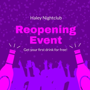 Free Reopening Event Ad Instagram Post Template to Edit Online