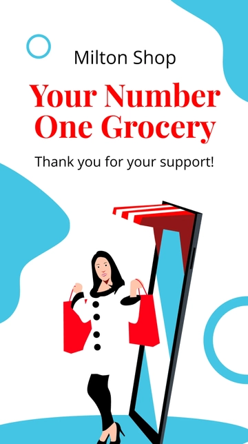 Free Thank You For Supporting Small Business Whatsapp Post Template to Edit Online