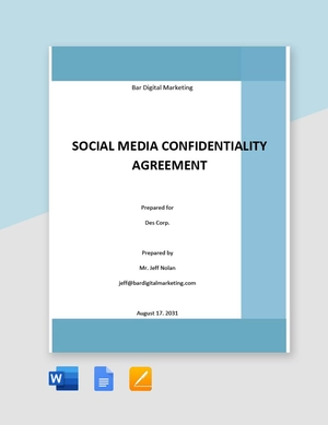 Social Media Confidentiality Agreement Template