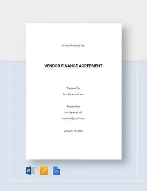 Vendor Finance Agreement Template