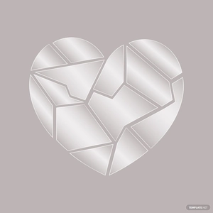 Broken Glass Heart Vector