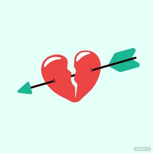 Broken Heart With Arrow Vector