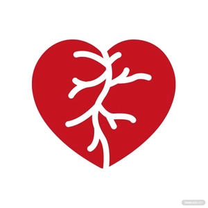 Red Broken Heart Vector