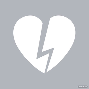 White Broken Heart Vector
