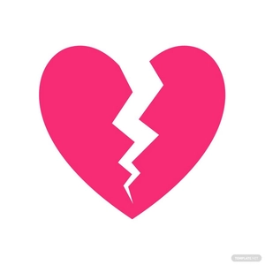 Pink Broken Heart Vector