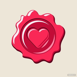 3D Heart Stamp Vector