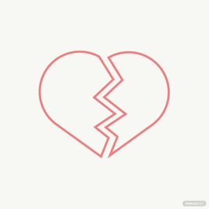 Broken Heart Outline Vector
