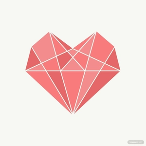 Diamond Heart Vector Outline