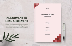 Amendment to Loan Agreement Template