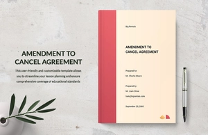 Amendment to Cancel Agreement Template