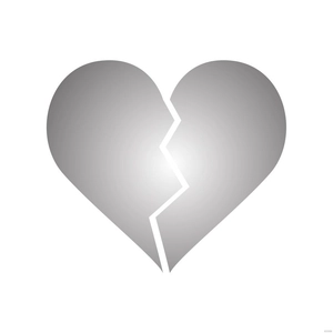 Transparent Broken Heart Silhouette