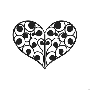 Fancy Heart Shape Silhouette