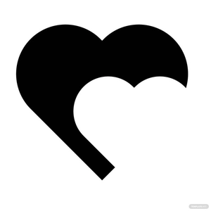 Double Heart Clipart Black and White