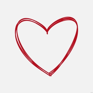Red Heart Outline Clipart