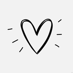 Black Heart Outline Clipart