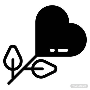 Heart Clipart Black and White Flower