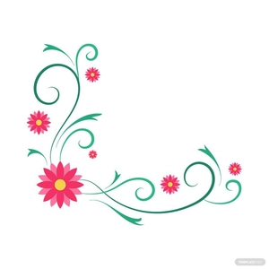 Corner Floral Pattern Vector