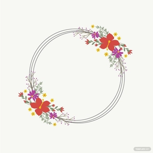 Round Floral Border Vector