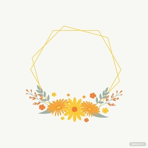 Floral Gold Frame Vector