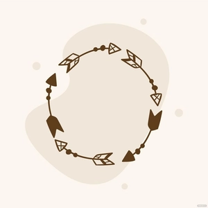 Boho Circle Arrow Vector