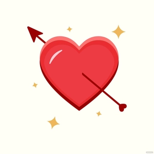 Red Heart With Arrow Vector