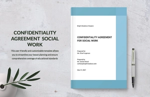 Confidentiality Agreement Social Work Template